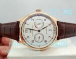 Replica IWC Portugieser White Dial Brown Leather Strap Watch